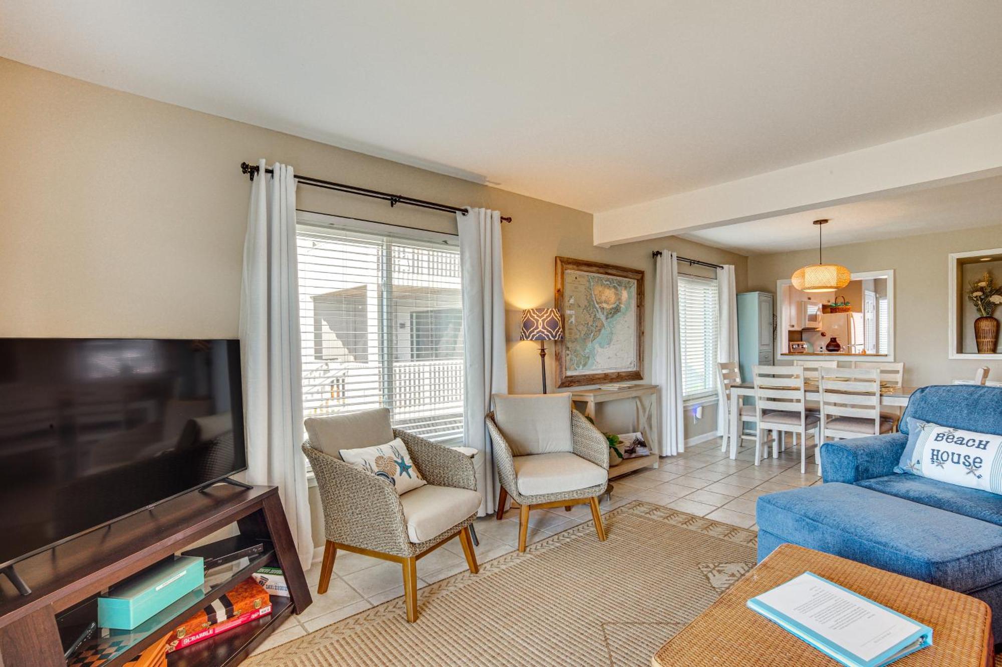 Harbor Island Condo With Deck - Steps To Beach! Oceanmarsh Subdivision Bagian luar foto